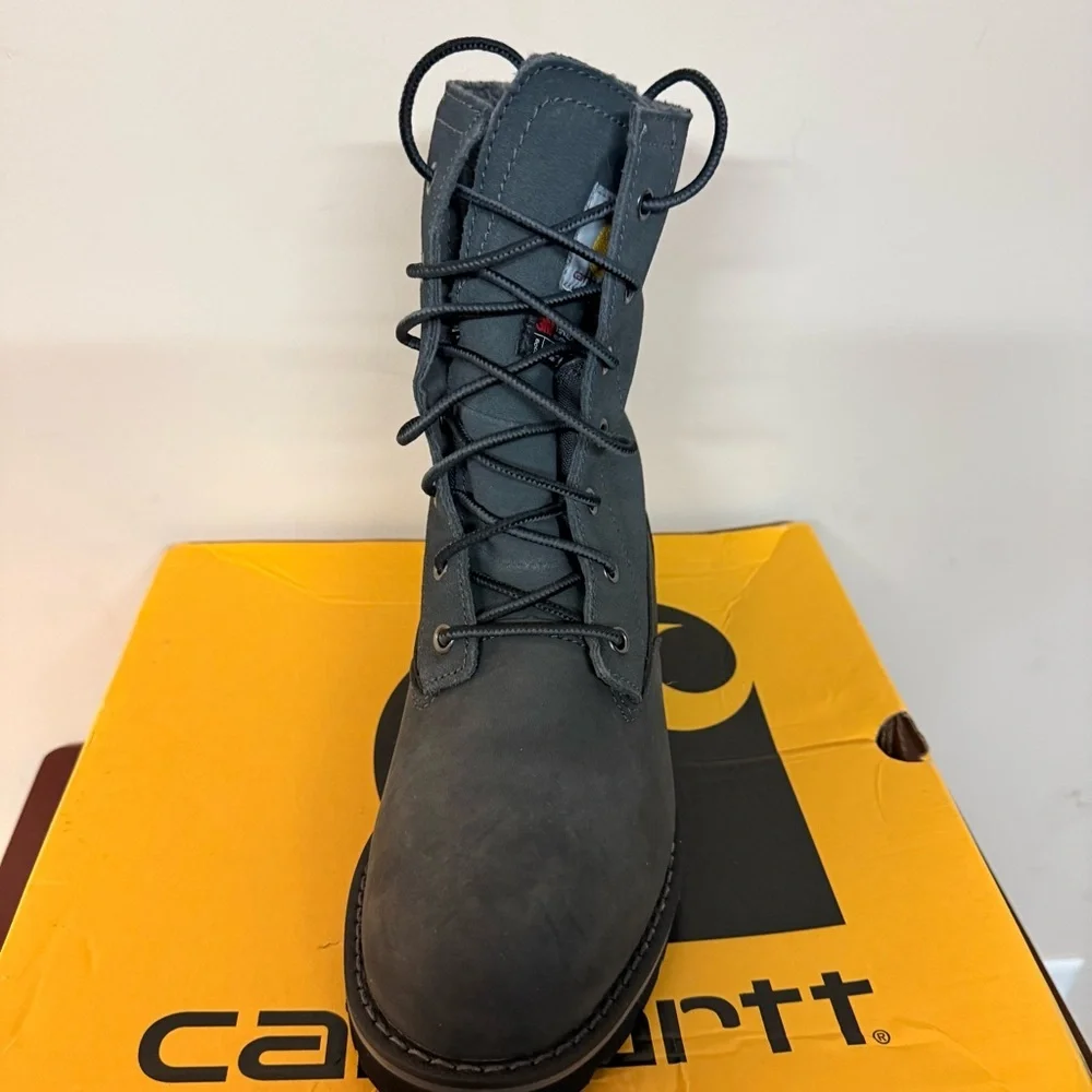 Carhartt Charcoal Gray Wedge Fold Down Lace-Up Boots NIB Sz 7 Ret $179.99